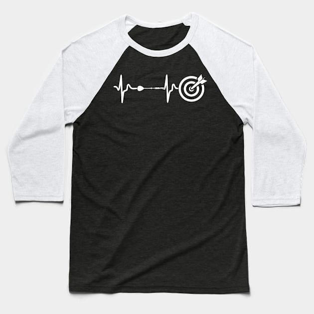 I Love Darts - Lifeline Heartbeat T-Shirt Baseball T-Shirt by biNutz